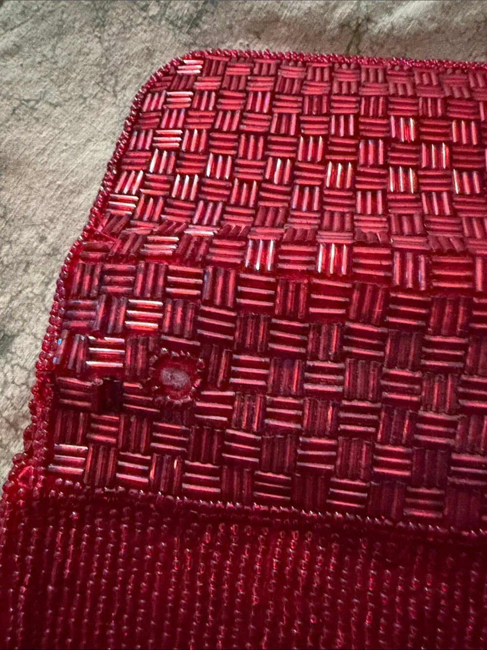 Red Woven Crossbody Bag - Unbranded